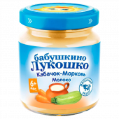 Пюре кабачок, морковь, молоко Бабушкино Лукошко 100 г (5 мес.)